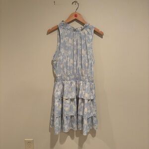 Pinch Blue and White Tiered Halter Sundress